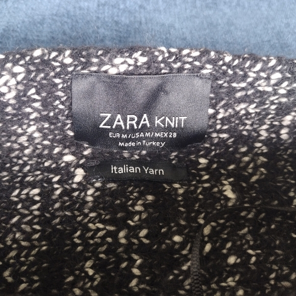ZARA KNIT Italian Yarn PULLOVER HI LOW PONCHO CAPE Medium NWOT - Picture 7 of 9